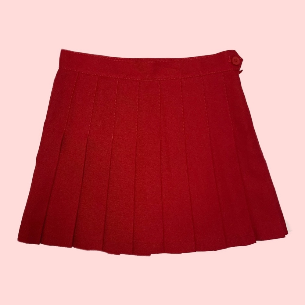 American Apparel Red Pleated Tennis Skirt Size Small